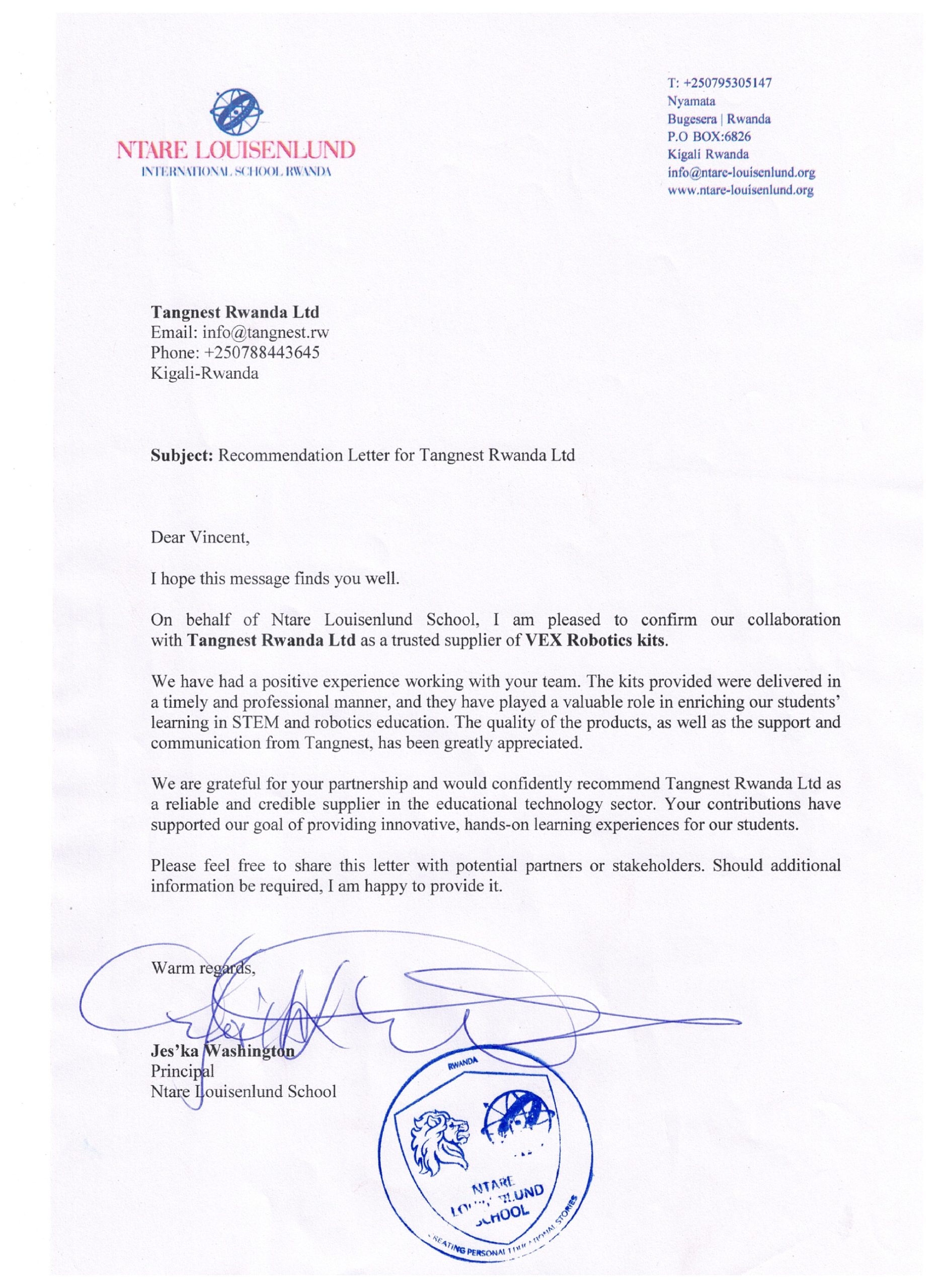 reference letter tangnest rwanda ltd. page 0001